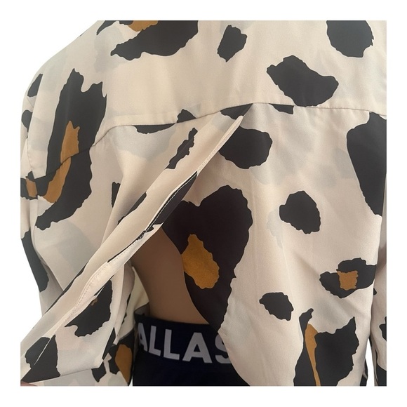 GB boxy cropped lightly spotted leopard print detail back long sleeves XL - Picture 7 of 13